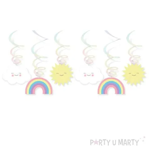 swiderki wiszace tecza i chmurka amscan 6 szt
