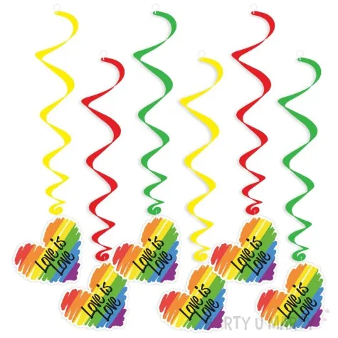 swiderki wiszace teczowe serca love is love mix 6 szt