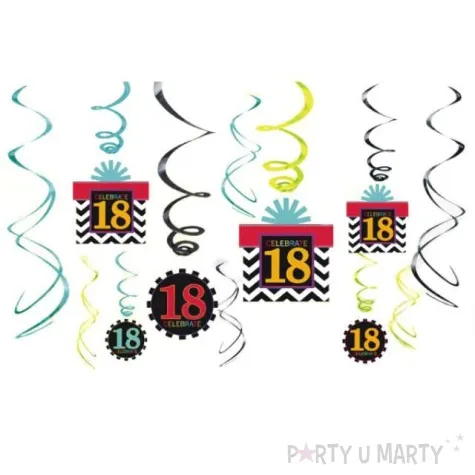 swiderki wiszace urodziny 18 chevron 12 szt