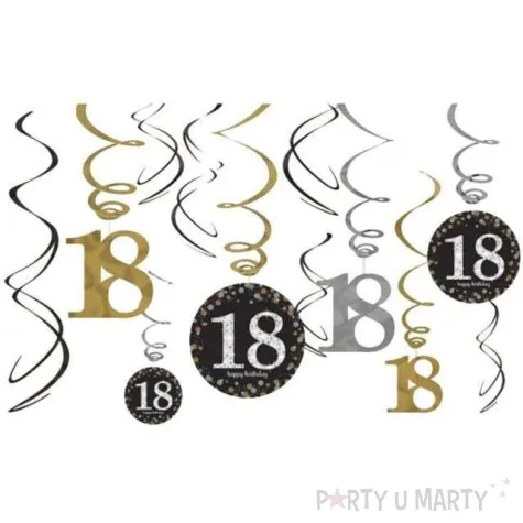 swiderki wiszace urodziny 18 gold celebration amscan 12 szt
