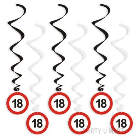 swiderki wiszace urodziny 18 traffic birthday 6 szt