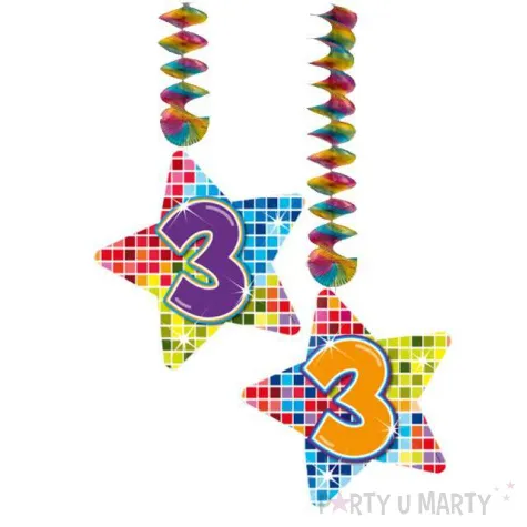 swiderki wiszace urodziny 3 disco 2 szt