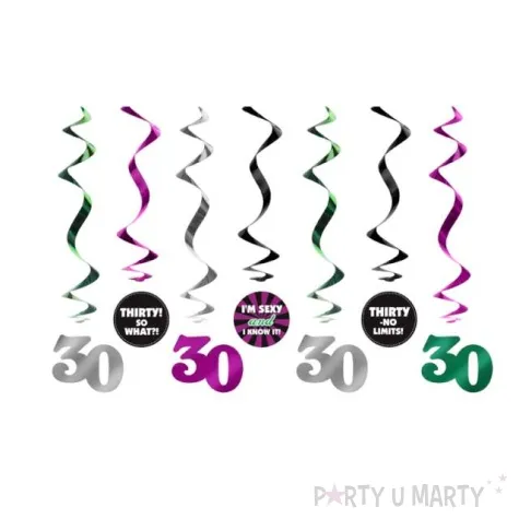 swiderki wiszace urodziny 30 partydeco 7 szt