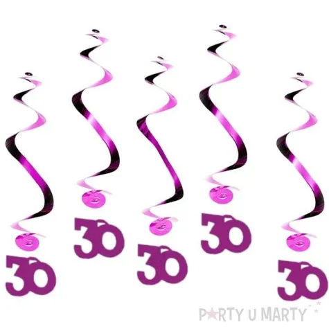 swiderki wiszace urodziny 30 pink shimmer amscan 5 szt