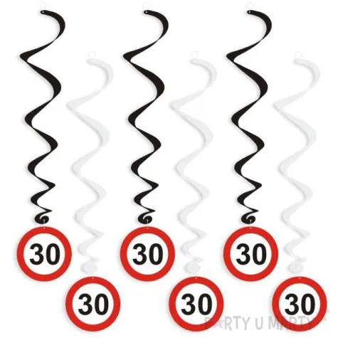 swiderki wiszace urodziny 30 traffic birthday 6 szt