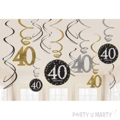 swiderki wiszace urodziny 40 gold celebration amscan 12 szt