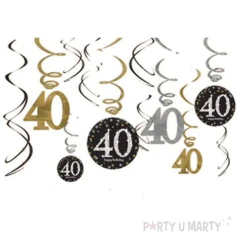 swiderki wiszace urodziny 40 gold celebration amscan 12 szt