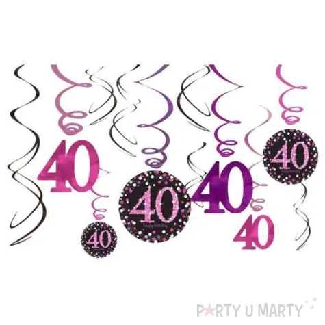 swiderki wiszace urodziny 40 pink celebration amscan 12 szt