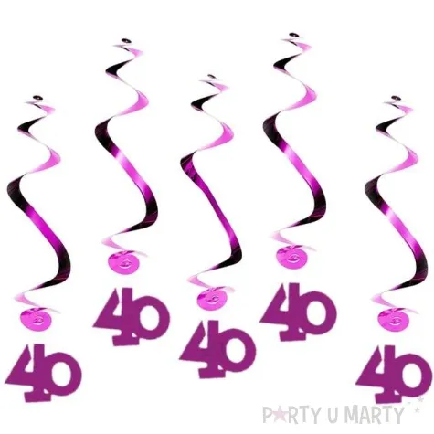 swiderki wiszace urodziny 40 pink shimmer amscan 5 szt