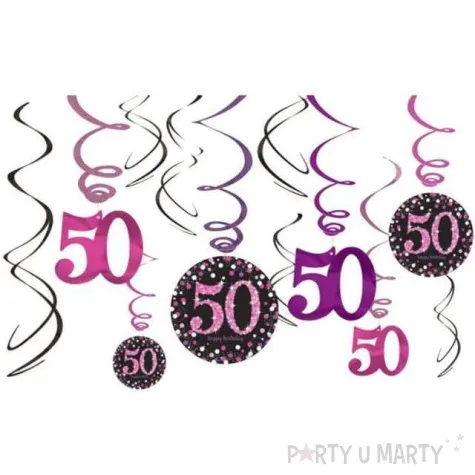 swiderki wiszace urodziny 50 pink celebration amscan 12 szt