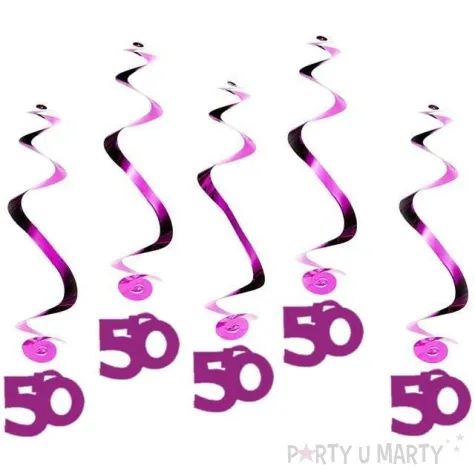 swiderki wiszace urodziny 50 pink shimmer amscan 5 szt