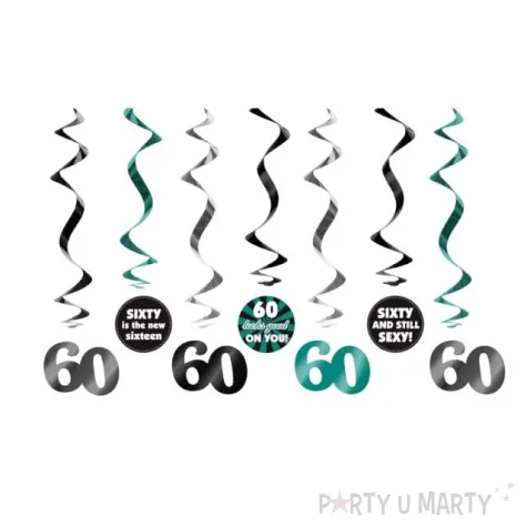 swiderki wiszace urodziny 60 partydeco 7 szt