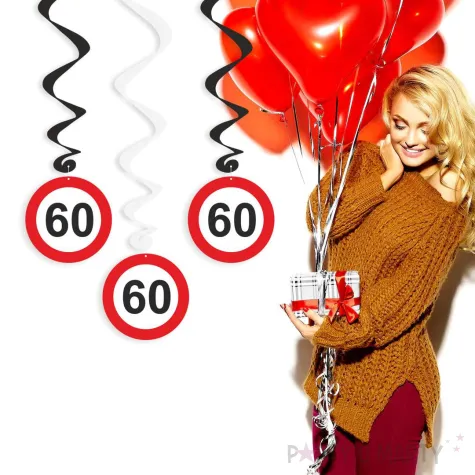 swiderki wiszace urodziny 60 traffic birthday 6 szt