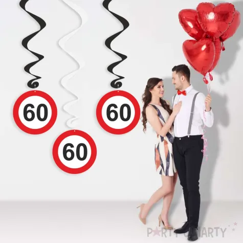 swiderki wiszace urodziny 60 traffic birthday 6 szt