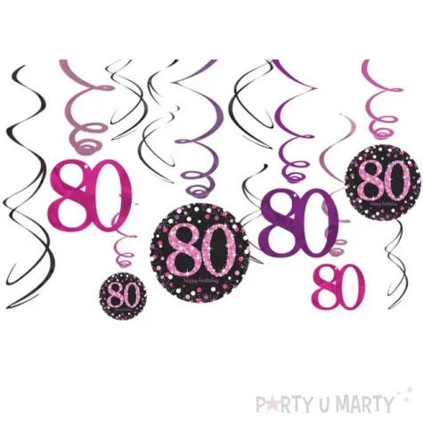swiderki wiszace urodziny 80 pink celebration amscan 12 szt