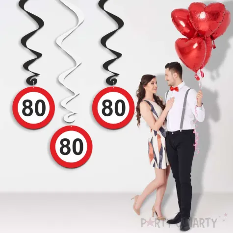 swiderki wiszace urodziny 80 traffic birthday 6 szt