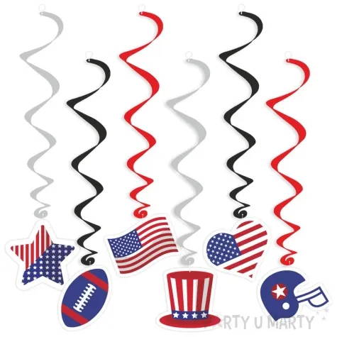 swiderki wiszace usa amerykanskie symbole mix 6 szt