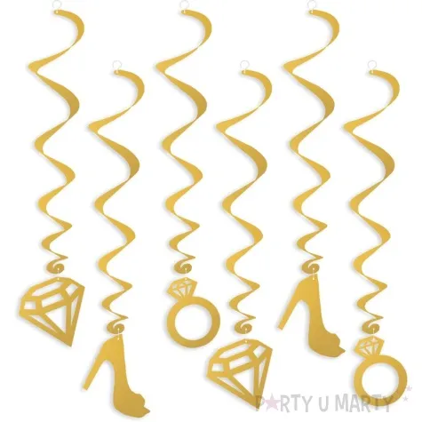 swiderki wiszace wieczor panienski party zlote 6 szt