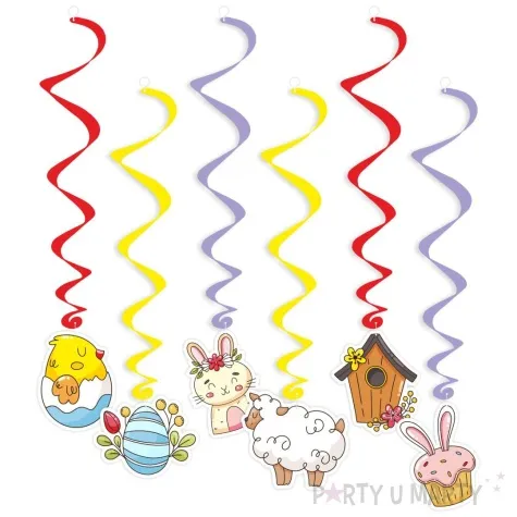 swiderki wiszace wielkanocna radosc z dodatkiem fioletu 6 szt