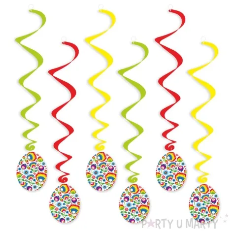 swiderki wiszace wielkanocne pisanki lowickie biale 6 szt