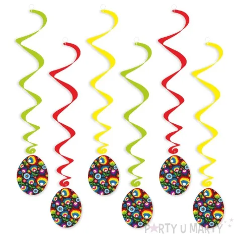 swiderki wiszace wielkanocne pisanki lowickie czarne 6 szt