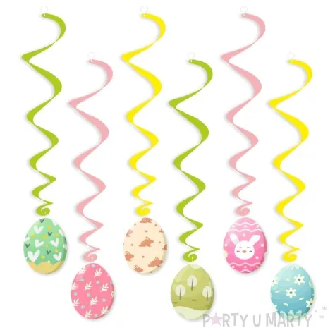 swiderki wiszace wielkanocne pisanki vintage color 6 szt