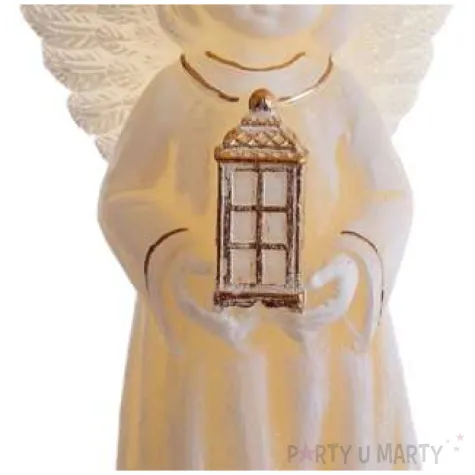 swieca aniolek betlejem z latarnia ecru bartek candles 170 mm