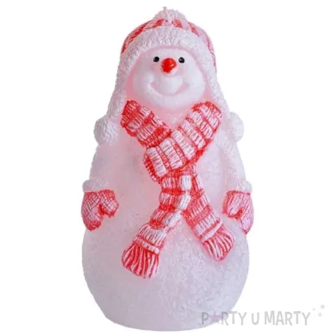 swieca balwanek w szaliku bialo czerwony bartek candles 130 mm