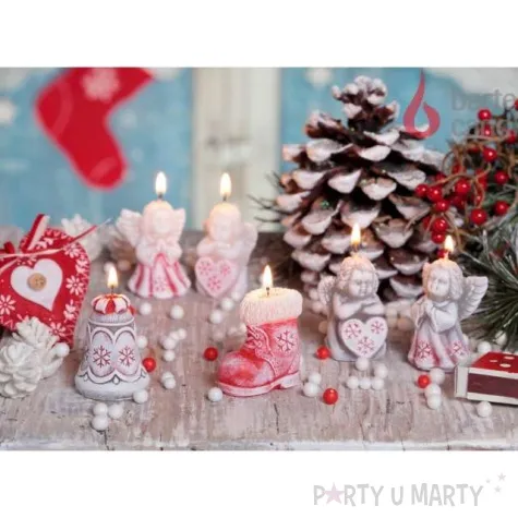 swieca bucik mikolaja czerwony bartek candles 50 mm