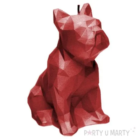 swieca buldog czerwony metalik candellana