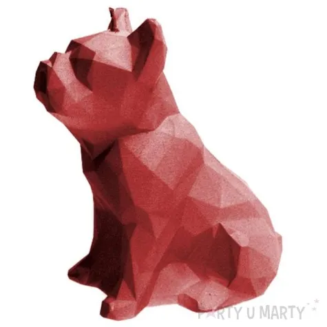 swieca buldog czerwony metalik candellana