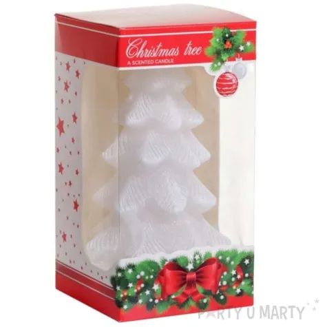 swieca choinka box biala bartek candles 80 150 mm