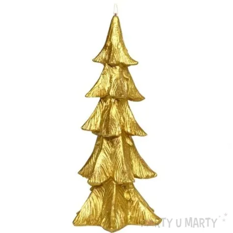 swieca choinka klasyczna zlota adpal 250 130 mm