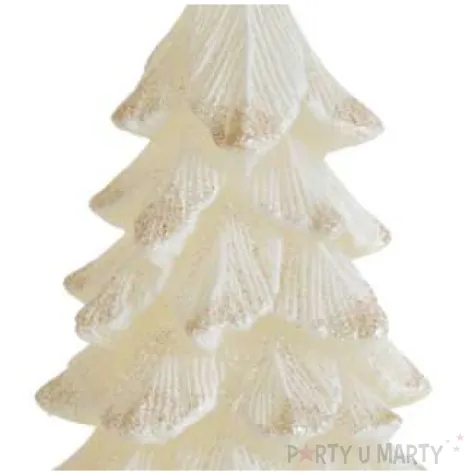 swieca choinka new z brokatem ecru bartek candles 110 210 mm