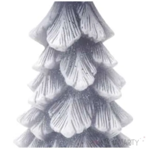 swieca choinka new z brokatem szara bartek candles 110 210 mm