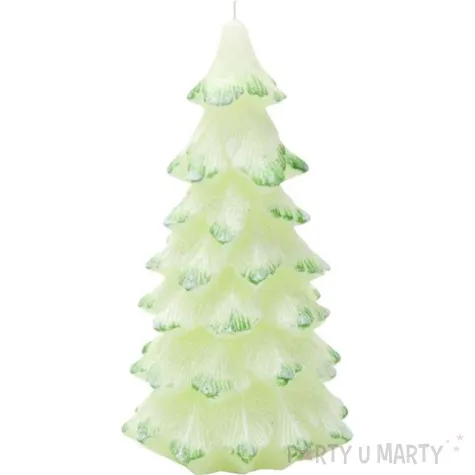 swieca choinka new z brokatem zielone jasne bartek candles 110 210 mm