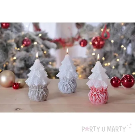 swieca choinka w worku czerwona bartek candles 130 mm