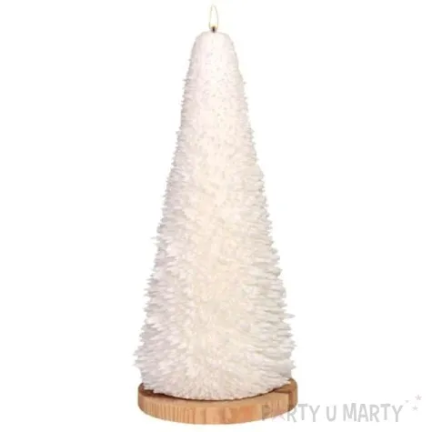 swieca choinka welurowa biala adpal 290 135 mm