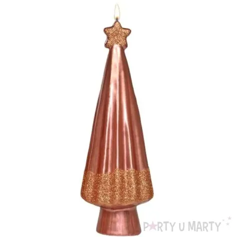 swieca choinka z gwiazda miedziana adpal 240 80 mm