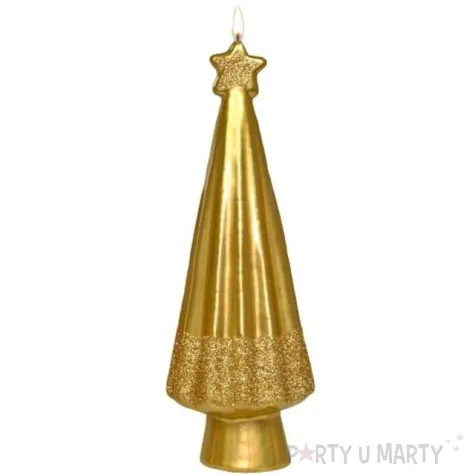 swieca choinka z gwiazda zlota adpal 240 80 mm