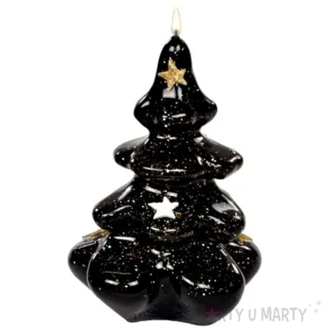 swieca choinka z gwiazdkami czarna adpal 120 80 mm