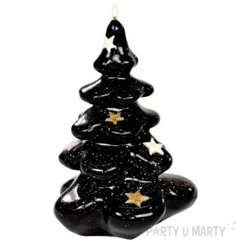 swieca choinka z gwiazdkami czarna adpal 145 103 mm
