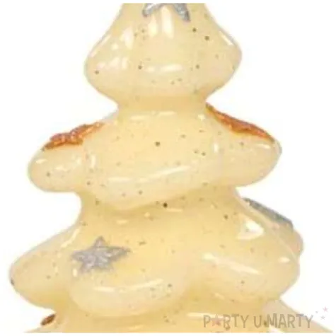 swieca choinka z gwiazdkami ecru adpal 120 80 mm