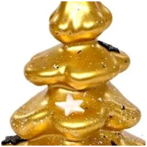 swieca choinka z gwiazdkami zlota adpal 120 80 mm