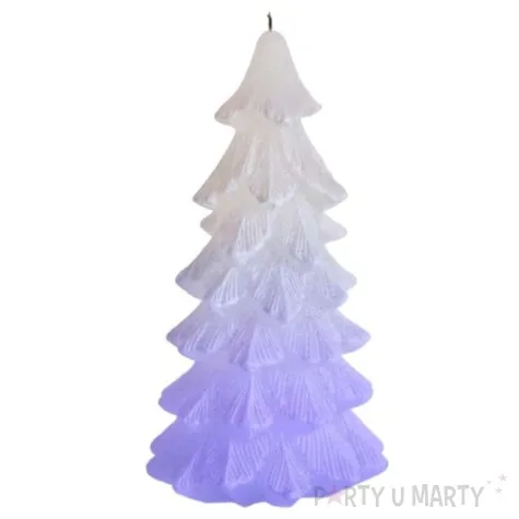 swieca choinka zmieniajaca kolory led biala bartek candles 110 210 mm