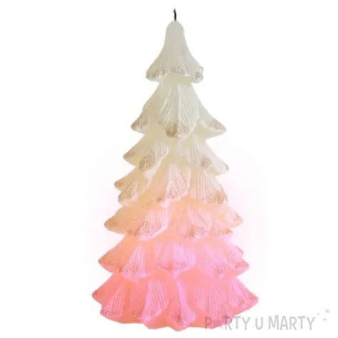 swieca choinka zmieniajaca kolory led ecru bartek candles 80 150 mm