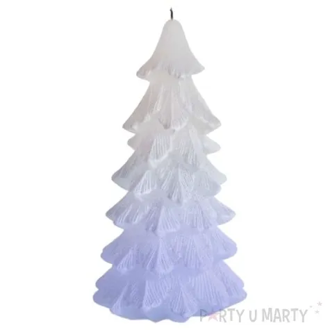 swieca choinka zmieniajaca kolory led szara bartek candles 80 150 mm