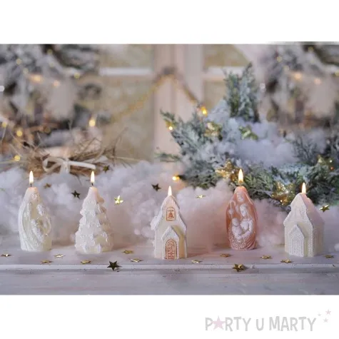 swieca christmas wonders choinka ecru bartek candles 75 mm