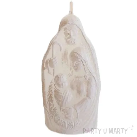 swieca christmas wonders jozef i maryja bialo szara bartek candles 75 mm