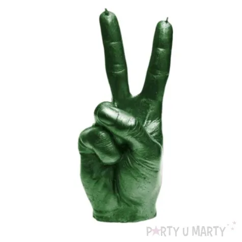 swieca dlon solidarnosc xxl zielony metalik candellana